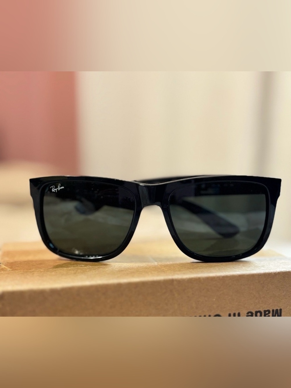 Ray-Ban Men’s Black Frame with Dark Green Lenses Sunglasses